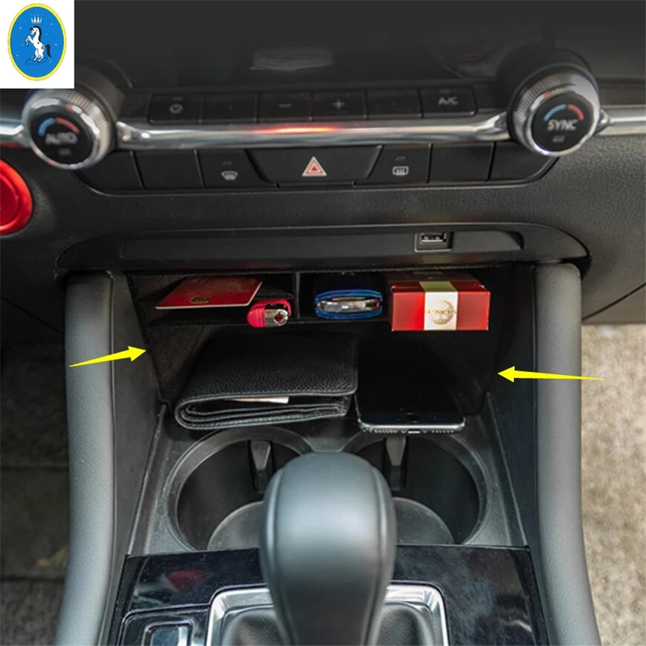 Контейнер центрального управления Коробка для хранения Бумажник Банковская карта Лоток для телефона Декоративная крышка для Mazda 3 2019-2023 Аксессуары для интерьера