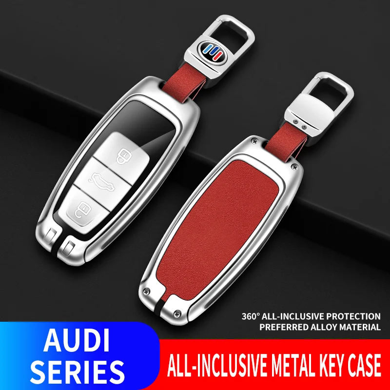 Кожа из Цинкового Сплава Для Audi Key Cover Чехол Протектор Для Audi A6L A7 A8 Q8 Etron C8 D5 2019 2020 Автомобильный Чехол Для Ключей Держатель Shell Skin
