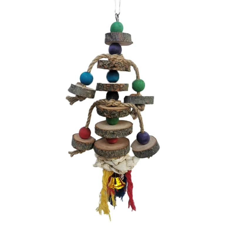 Игрушка-попугай, разноцветные деревянные бусины, веревки, разрывающиеся натуральные блоки для маленьких птиц, мини-ара для Amazon Par