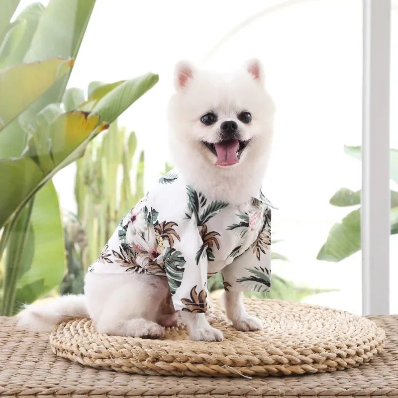 1 шт. Летняя одежда для собак, футболки для собак, футболка с принтом собаки и кошки, повседневная одежда для собак в гавайском пляжном стиле на весну для маленькой кошки и собаки