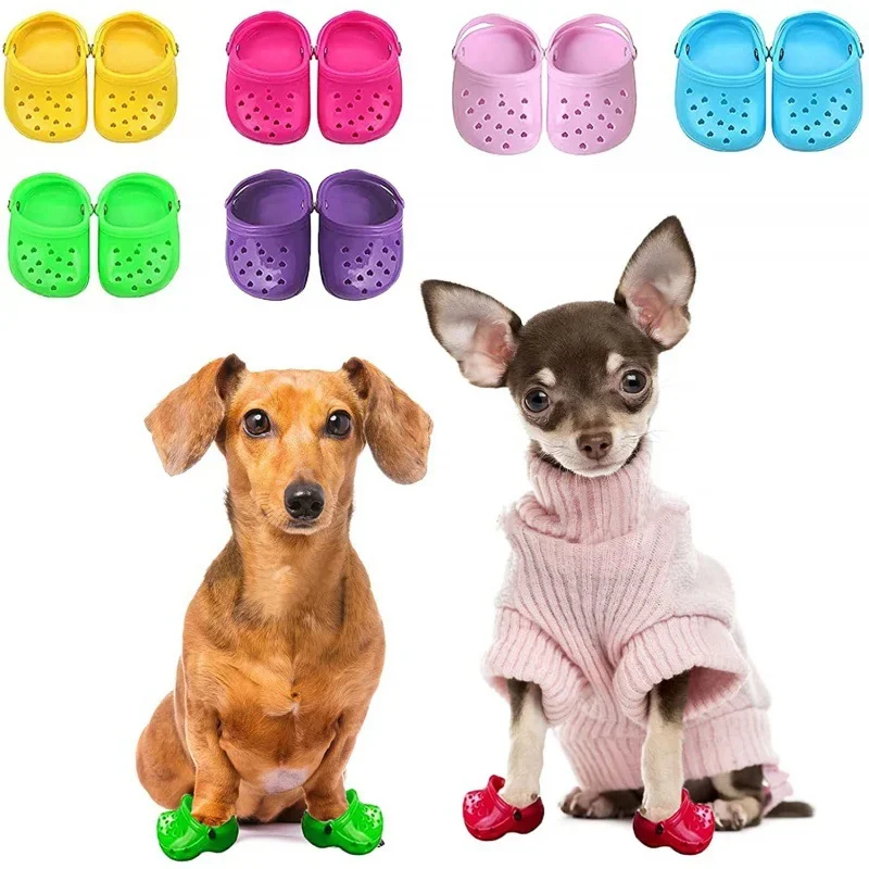 2 шт. Летняя обувь для домашних собак, Силиконовые Износостойкие Дышащие Тапочки, Сандалии, Обувь для маленьких собак, Домашние Носки для собак