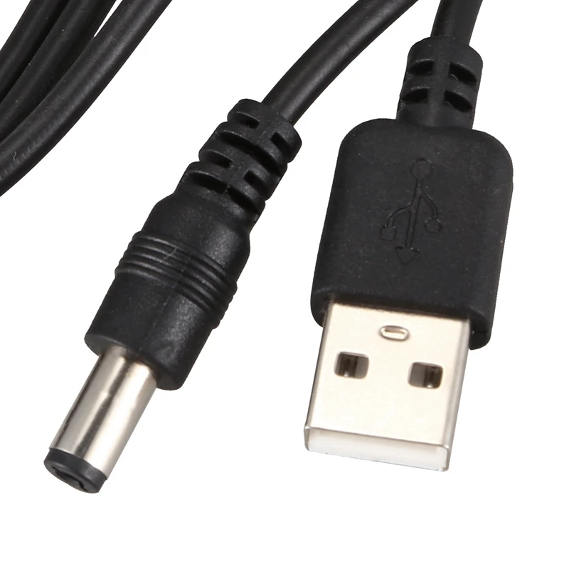 4X USB-кабель 5,5 мм/2,1 мм Кабель питания с разъемом 5 В постоянного тока (черный, 75 см)