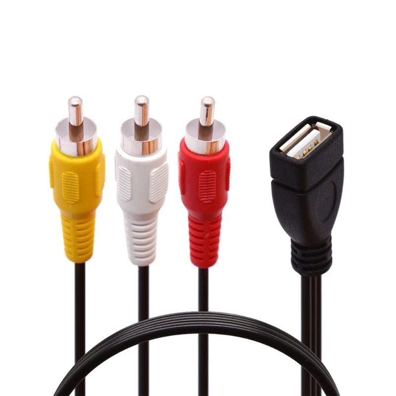 Преобразователь шнура длиной 0,2/1,5 м USB-разъем в 3RCA Портативный Профессиональный для замены кабеля-адаптера TV Splitter