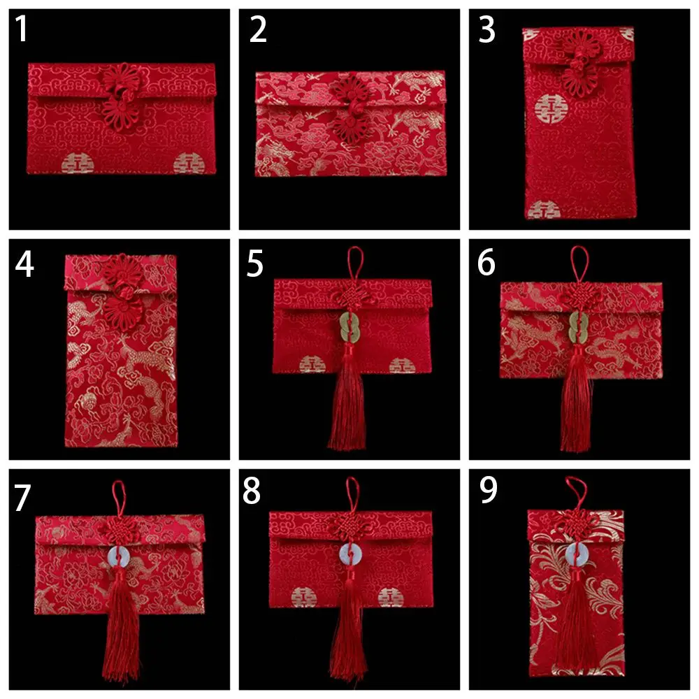 1шт красных пакетов Красный денежный конверт Подарок для вечеринки Весенний фестиваль Наилучшие пожелания Китайская свадьба Новый год Красные пакеты