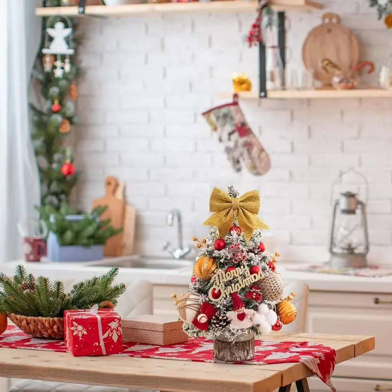 18-дюймовые настольные елки, украшение стола для рождественской вечеринки, искусственная мини-Рождественская елка, Декор рабочего стола для домашнего Рождества