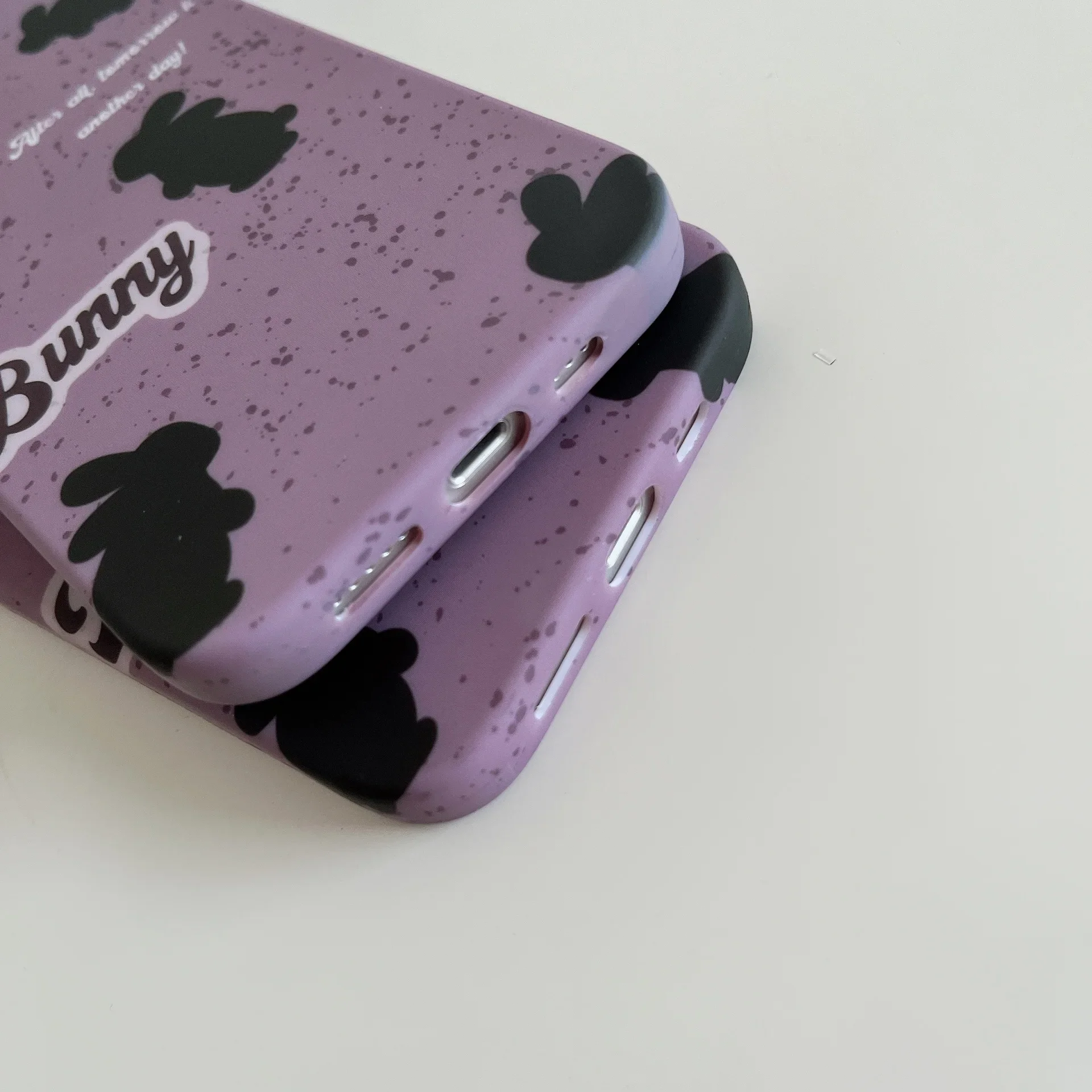 Каваи Ретро фиолетовый всплеск чернил кролик Чехол Для Телефона iPhone 14 13 12 11 Pro Max Xr Xs Max 14 Plus Чехол Милый Роскошный Сладкий Чехол