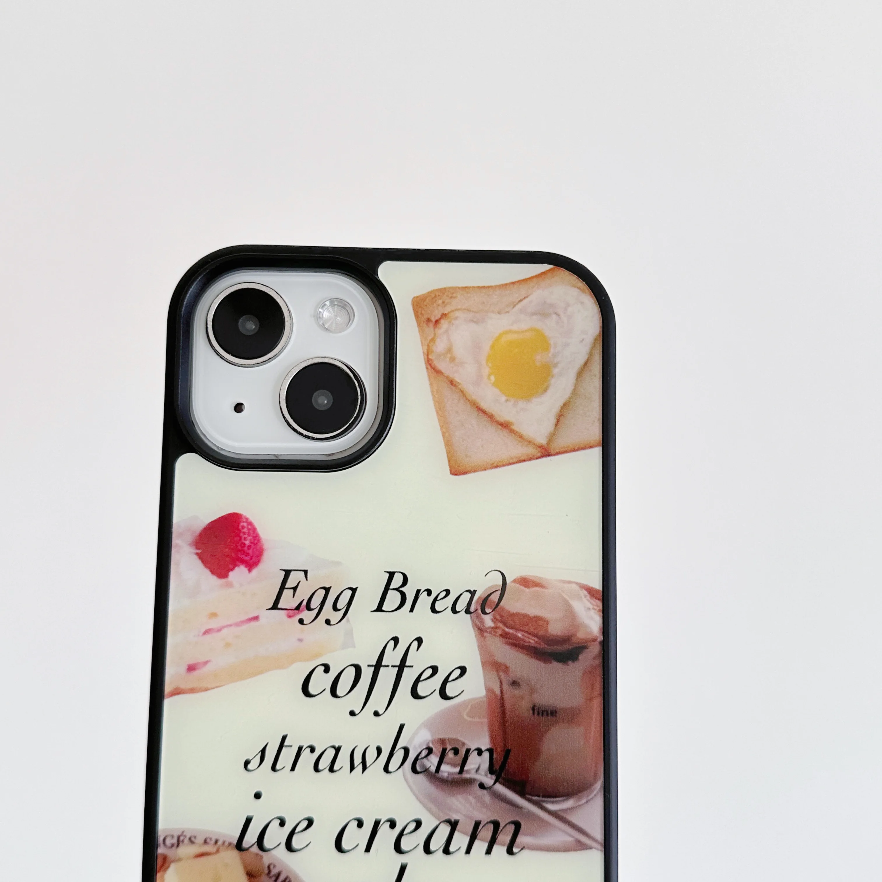 Чехол INS Coffee Toast Egg с английской буквой Black Edge для iPhone 14 13 Pro Max 12 11 Pro Plus, противоударный акриловый чехол