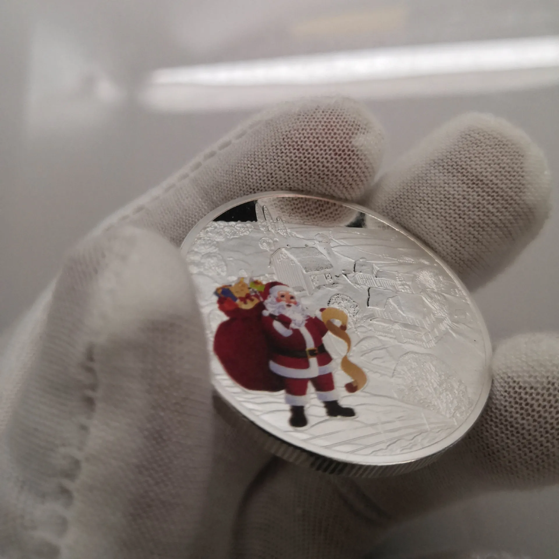 1 шт. Памятная монета с Рождеством, значок с изображением Лося Санта-Клауса, Золотая Серебряная медаль, Подарки, коллекция ремесел, украшения для дома, Металл