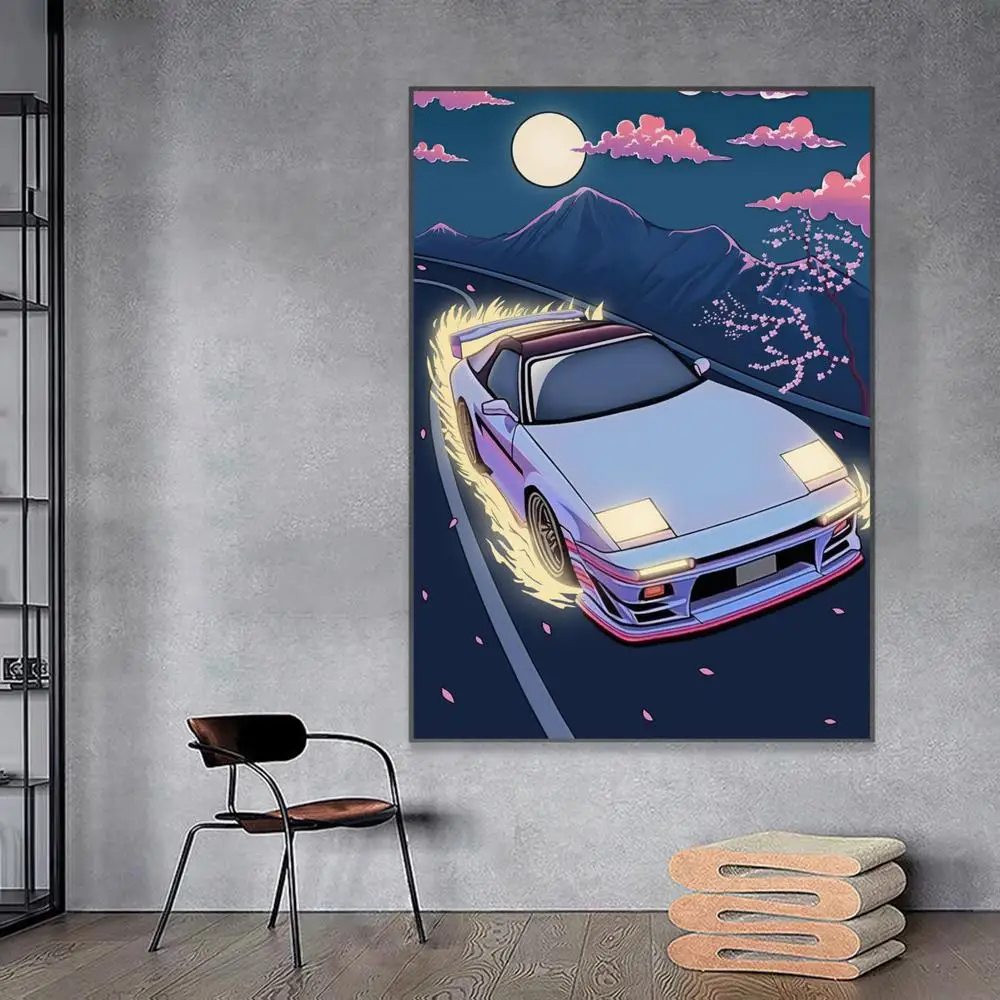 Плакат Cool Car jdm, аниме-плакаты, ретро-плакаты высокого качества, ретро-арт, ретро-плакаты для домашнего декора комнаты в стиле Каваи