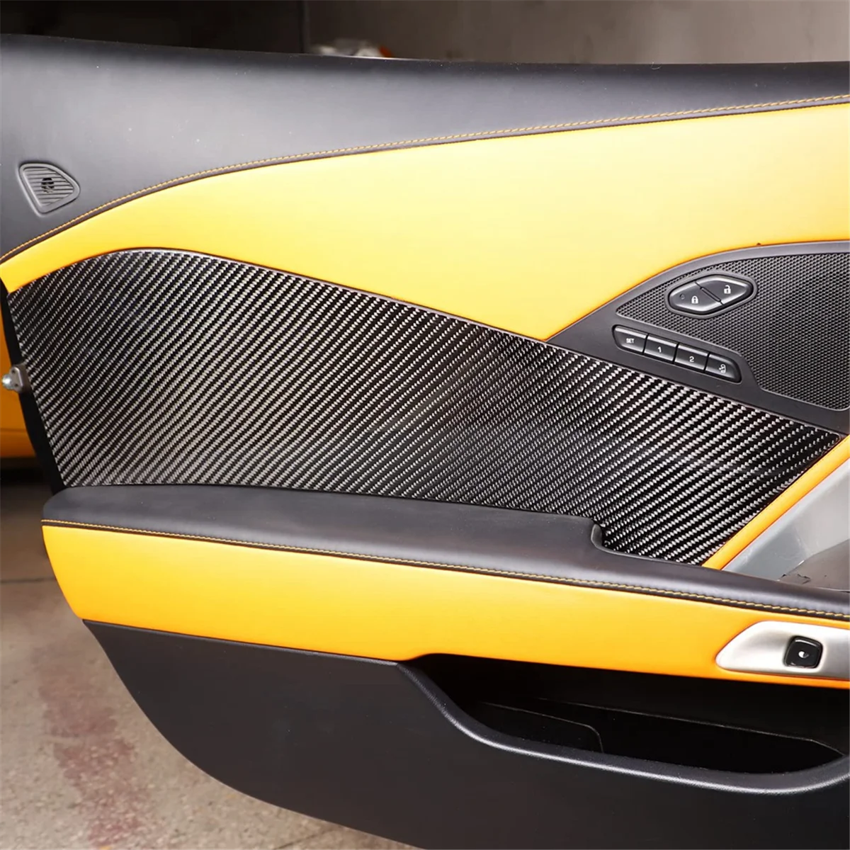 Для Corvette C7 2014-2019 Отделка Внутренней Дверной панели Автомобиля Наклейкой