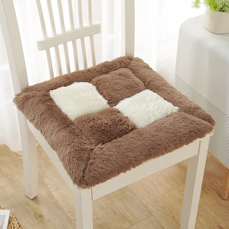 Дышащая и нескользящая подушка сиденья, минималистичная плюшевая подушка сиденья, толстая подушка сиденья для длительного сидения в офисе