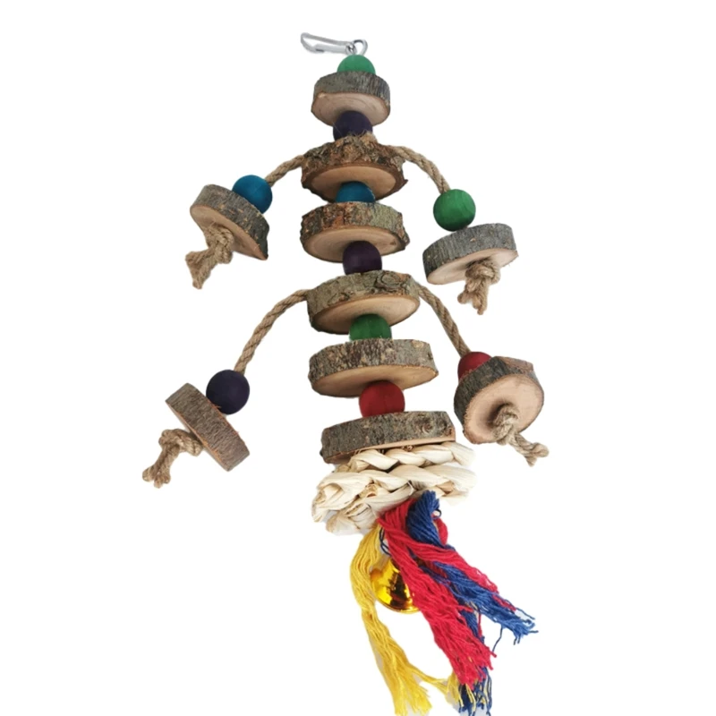 Игрушка-попугай, разноцветные деревянные бусины, веревки, разрывающиеся натуральные блоки для маленьких птиц, мини-ара для Amazon Par