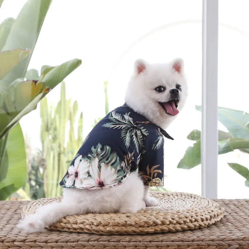 1 шт. Летняя одежда для собак, футболки для собак, футболка с принтом собаки и кошки, повседневная одежда для собак в гавайском пляжном стиле на весну для маленькой кошки и собаки