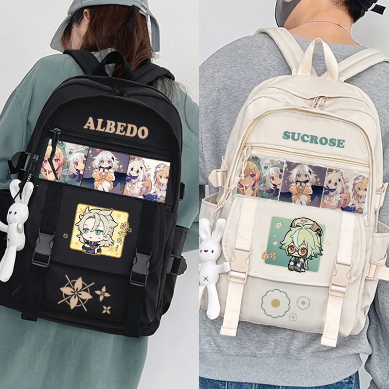 Игра Genshin Impact Xiao косплей ZhongLi Модный рюкзак KeQing Пара наплечных сумок Школьная сумка Mochila Студенческий рюкзак Подарки