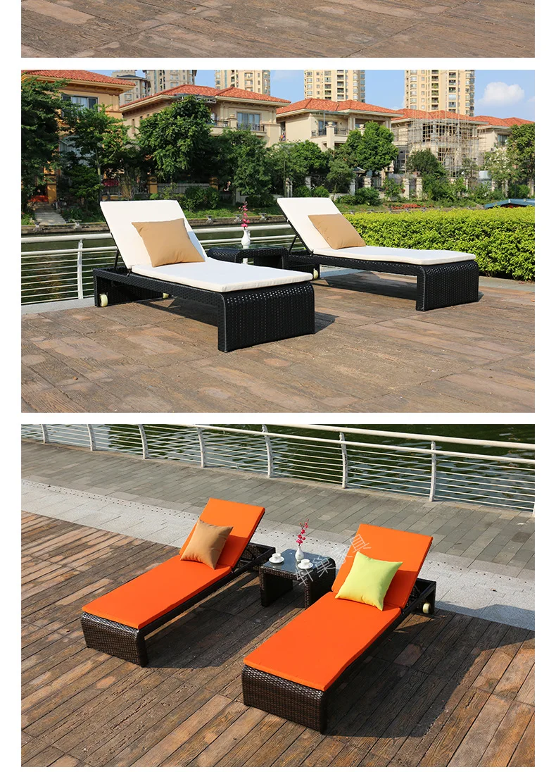 Шезлонг Outdoor Courtyard Villa Garden Кресло для плетения из лозы Home Resort Hotel Beach Lounge Chair