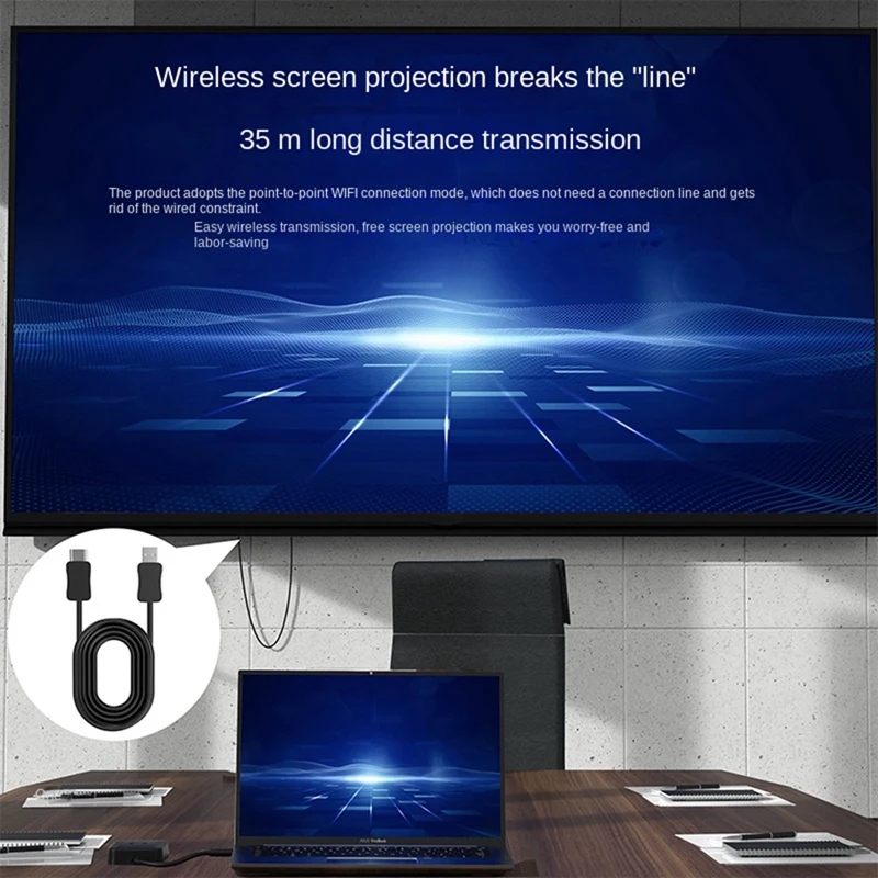 Двухточечный WIFI Беспроводной проектор с экраном 5G С одинаковым экраном Док-станция Typec USB-концентратор Док-станция 4K Five-In-On Черный
