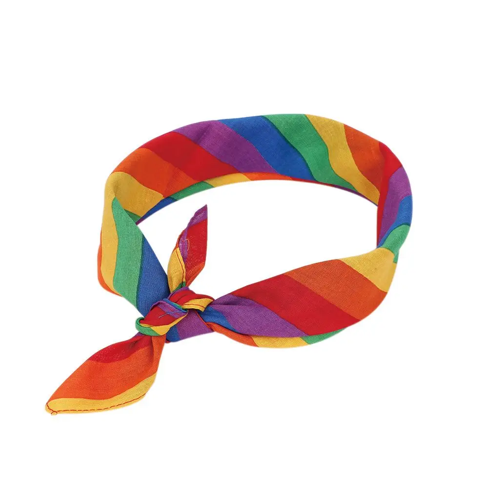 Женский Многофункциональный спортивный платок для занятий йогой, впитывающий пот, квадратный шарф радужного цвета, головной убор, тюрбан, повязка на голову, сделанная своими руками, повязка на голову