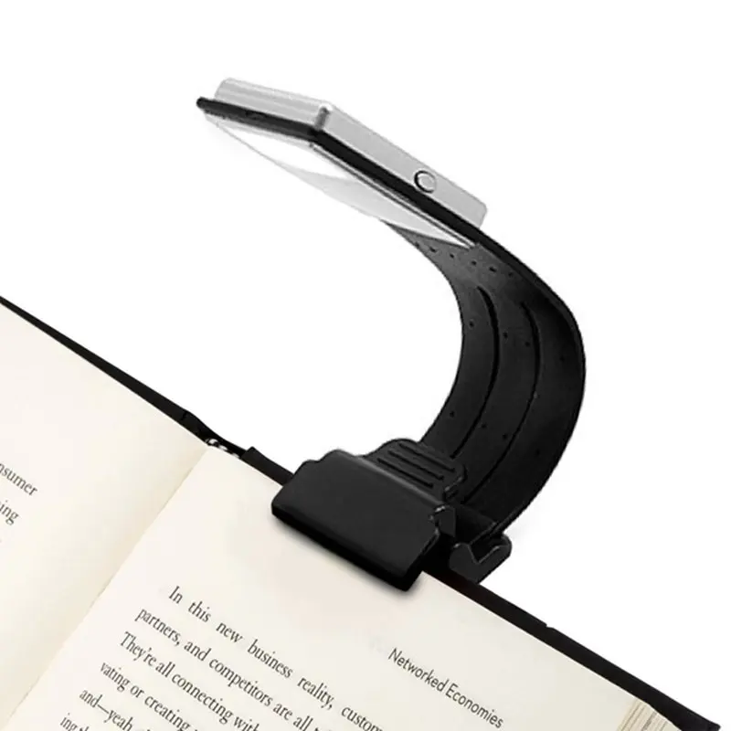 Светильник для чтения со светодиодной клипсой, перезаряжаемый через USB Жесткий переключатель, 4 уровня регулируемой яркости, гибкий свет, многофункциональный &