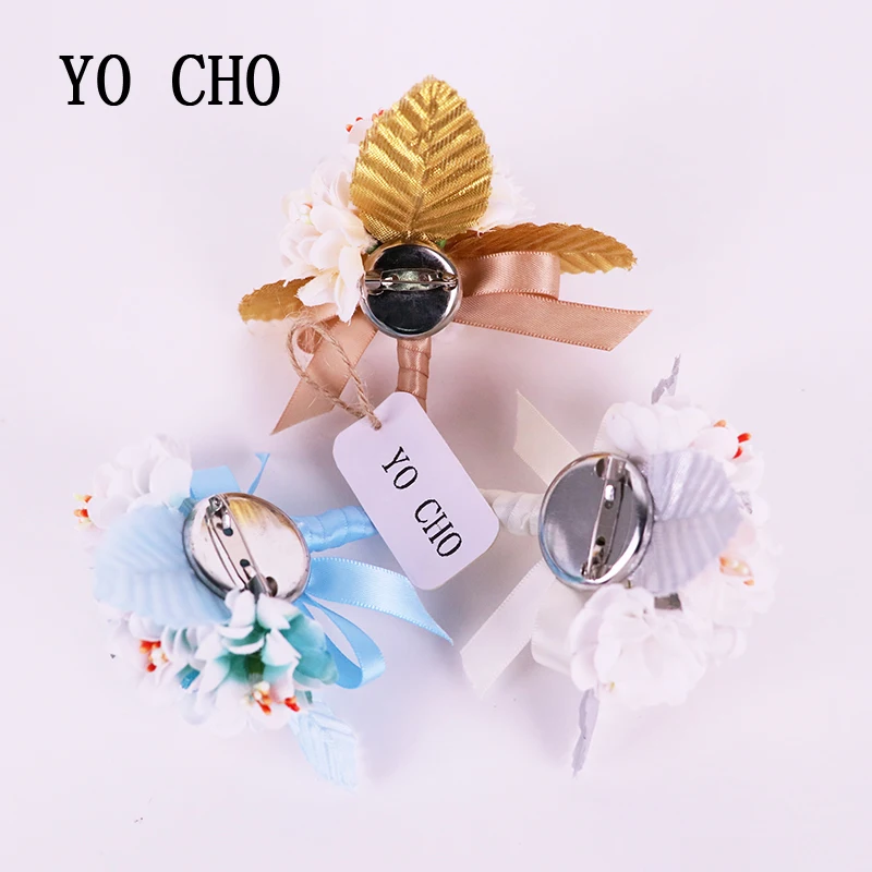 YO CHO Высококачественный нежный шелковый мини-букетик из роз для скрапбукинга, букет цветов для свадебного украшения, венок своими руками, свадебный выпускной бал