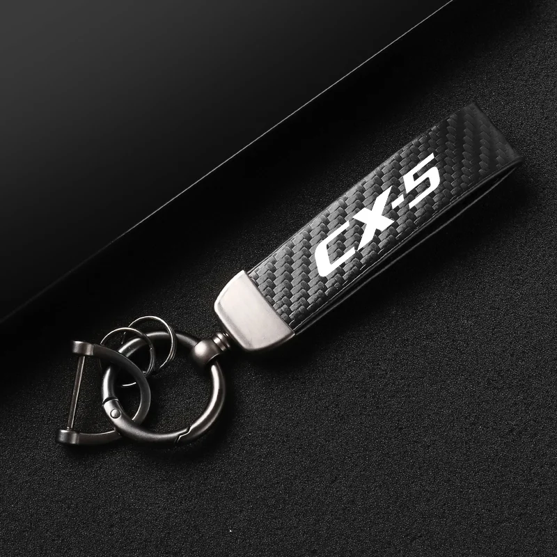 Кожаный Автомобильный Брелок Из Высококачественного Углеродного Волокна Для Mazda MS MX5 RX8 CX-3 CX-4 CX5 CX-7 CX-9 Автомобильный Брелок Аксессуары