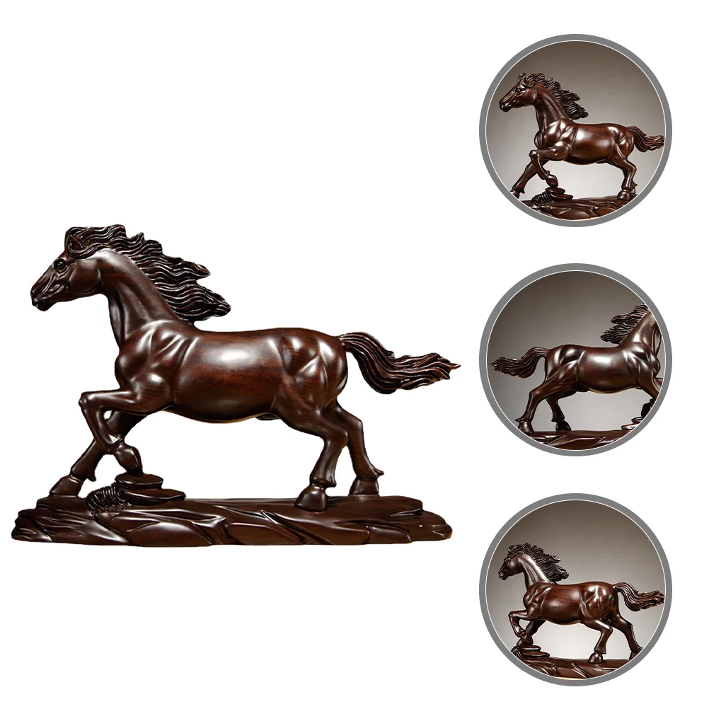 Настольное украшение в виде лошади, деревянная статуэтка, имитирующая модель животного, Декоративная фигурка, украшающая