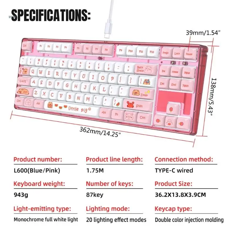 Качественная игровая клавиатура, проводная механическая клавиатура USB, удобный дизайн, прямая поставка